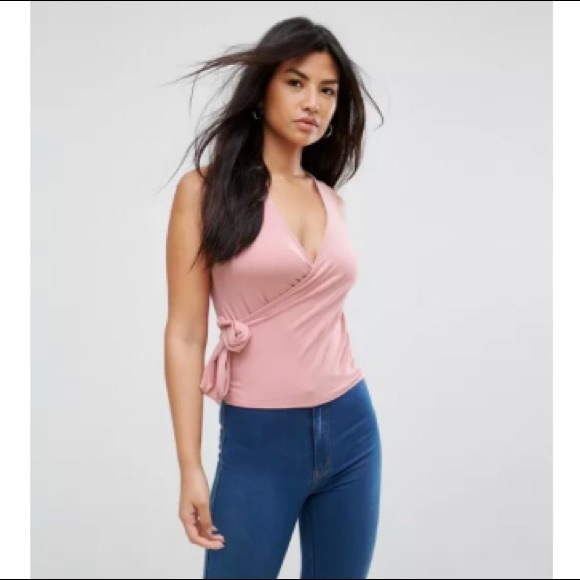 🦄 ASOS mauve wrap tank top - Picture 2 of 7